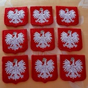 Emblemat naszywka godło orzeł Polska 42x38 mm 9 sztuk