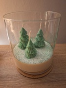 Świeczka sojowa choinka w szkle ozdobna 800 ml