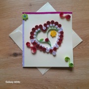 Ręcznie robiona kartka okolicznościowa - Serce Quilling