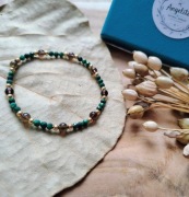 Bransoletka z malachitu i kwarcu dymnego