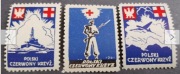 1941 Polski Czerwony Krzyż - nalepki dobroczynne PCK z 1941 r.(1-3)**.