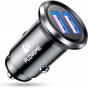 FLOVEME Ładowarka samochodowa USB podwójny port QC3.0, 36 W/6 A, LED