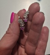 MD kobiece kolczyki psie kocie różowe łapki pies kot S925