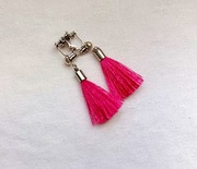 Klipsy z chwostami Chwosty Frędzle chwost Mocny Róż mini