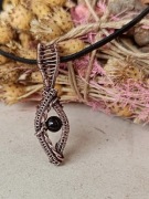 Czarny Turmalin Miedź Wisior Kamienie naturalne Rękodzieło 