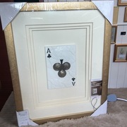 OBRAZ DUŻY MASYWNY ZŁOTO KARTY KARTA AS POKER NOWY FOLIA