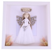 Pamiątka Pierwszej Komunii Świętej Ramka 3D Anioł Stróż Rękodzieło Prezent