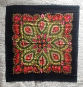 chusta ludowa wiejska kwiaty