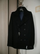 LOUIS FERAUD GRANATOWY DWURZĘDOWY WEŁNIANY FLAUSZ + JEDWABNY SZAL 50/52 L