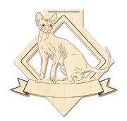 Drewniany Medal Kot, wystawa kotów, Cat Show, Sfinks, twój napis, logo 