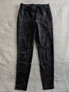 Czarne wzorzyste odblaskowe spodnie legginsy sportowe Crivit 36 38 jak nowe