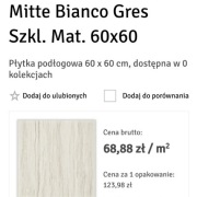 Gres szkliwiony mitte bianco 60x60