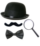 Strój przebranie kostium Męski Zestaw Imprezowy Detektyw lata 20 30 40 nowy
