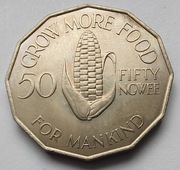 ZAMBIA 50 Ngwee 1969 FAO okołoMENNICZA