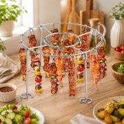 Stalowy pionowy grill do frytkownicy powietrznej + 24 szpikulce pieczenie