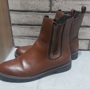 Bptki damskie brązowe skóra naturalna rozm 40 Marco Tozzi