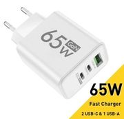 Ładowarka o mocy 65 W GaN do telefonów i urządzeń 3 porty