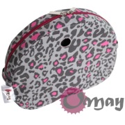 Organizer Obag MOON LIGHT szary – panterka różowa 2 kieszenie OMAY Handmade