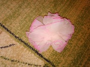 Frotka Gumka spinka zapinka do włosów z materiału ozdobna różowa PRL