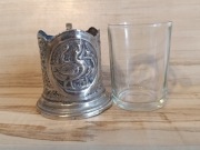 PODSTAKANNIK RZEŹBIONY KOSZYCZEK UCHWYT SZKLANKA 