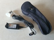 RoHS, mała lampka halogenowa w etui, metal, chromowanie