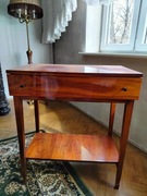 Stolik pod telewizor z epoki PRL, wysoki połysk