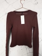 Brązowa bluzka w prążki rozm s Trendyol