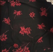 Tkanina czarny szyfon kwiaty wiotka lejąca się na odzież dekoracje 