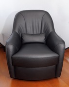 Skórzany czarny fotel obrotowy Rosmarino firmy Vero - JAK NOWY (OKAZJA!!!)