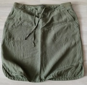 Dunnes spódnica spódniczka len wiskoza khaki 12/ 40