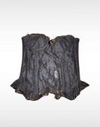 czarny gorset zapinany vintage