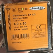 Wkręty Eurotec Paneltwistec 4,0x60 mm | 200 szt. | Torx TX20