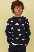 Cienki sweter w gwiazdki granatowy H&M Rozm. 110-116