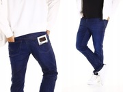 Spodnie Męskie Wrangler Texas Slim Dark Silk W12SAO57S Jeansy W32 L32 32/32