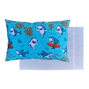 Poszewka 60x40 cm Rekiny Ryby - tył biały - Bawełna