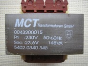 MCT Transformator 230V => 23,6V 148VA - sprawny