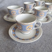 Polska porcelana Wawel filiżanki z talerzykami komplet 6 sztuk PRL