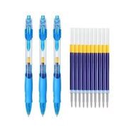 3 szt. wysuwanych długopisów żelowych, do szkoły, biura niebieski
