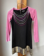 Bolerko różowa narzutka bawełna 140/146 United Colors of Benetton rękawki