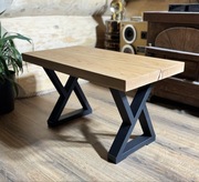 Stolik kawowy dębowy lity z grubego litego dębu Ręcznie wykonany Loft