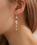 Kolczyki przewlekane złote mini dyski