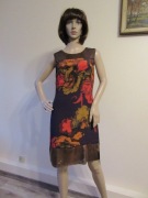 PER UNA MARKS SPENCER wizytowa sukienka cekiny 100% jedwab silk NOWA_ S/M