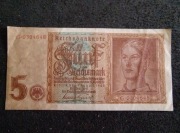 Banknot 5 marek III Rzesza 1942 seria G