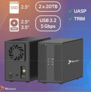 Obudowa Dysku HDD SSD 2x 3,5" SATA III USB 3.2 Kieszeń DO 40TB