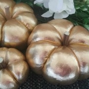 Dynie dekoracyjne zestaw 3 dyń duże rozmiary złoto