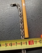 Srebrny łańcuszek (dual color) naszyjnik męski splot królewski