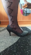 Seksi nowe czarne cienkie rajstopki z wzorem Calzedonia.