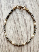 Bransoletka z labradorytem kawowym i naturalnymi perłami