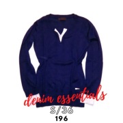 Sweter z koszulą, efekt dwóch warstw denim 36/S