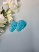 Kolczyki | Błękitne mrożone czaszki